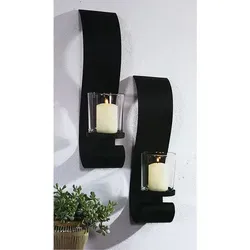 2er Set Wandkerzenhalter Für Stumpenkerzen-m301889/mwk1002