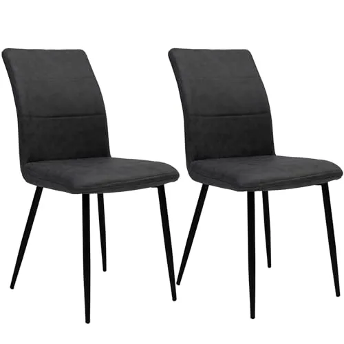 TRISENS Esszimmerstuhl (Stück, 2 St) - Stühle in stilvoller Wildleder-Optik, ideal für Esszimmer, Wohnzimmer oder als Wartestühle im Büro. Bequem gepolstert mit hübscher Steppung, auch freistehend ein elegantes Designelement.