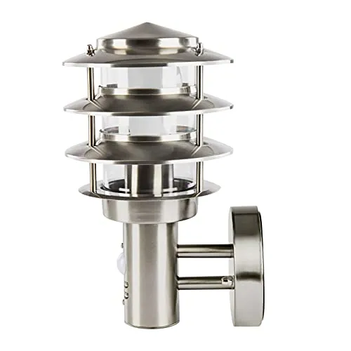 Grafner Design Edelstahl Wandlampe mit Bewegungsmelder - Wetterfeste Wandleuchte für außen und innen, mit 360° Lichtschein und integrierten Bewegungsmelder für energiesparende Beleuchtung. Ideal für Garten, Flur und Hauswand.