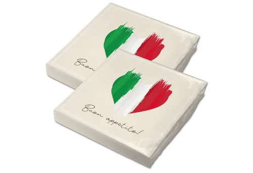 itenga Papierserviette itenga 40x Serviette Herz Flagge ITALIEN v1