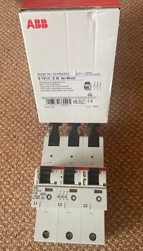 ABB S751/3-E35 Haupt-Sicherungsautomat S750 - Sicher und zuverlässig - Schutzschalter der Baureihe S750, spannungsunabhängig, laienbedienbar und mit hoher Selektivität für maximale Anlagenverfügbarkeit. Ideal für Niederspannungs-Hauptverteilungen.