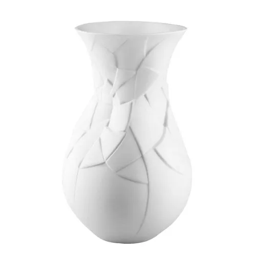 Rosenthal Vase of Phases Weiss matt 30 cm - Vasen aus hochwertigem Porzellan in Crash-Optik, exzellente Verarbeitung für stilvolle Akzente in jedem Raum.