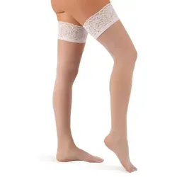 Aurelie Halterlose Strümpfe - Halterlose Strümpfe - Stay-up Strümpfe 20 Den ideal für Business und Büro, perfekt für Romantische Abende weiß 3XL/4XL