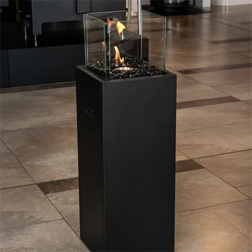 Freistehender Bioethanol Kamin Tower Schwarz