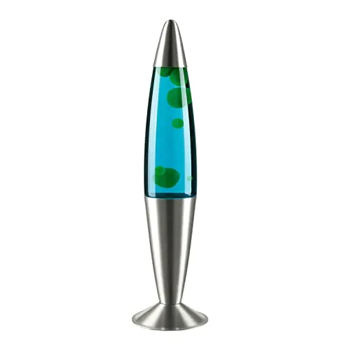 Licht-Erlebnisse Lavalampe Retro, Lava Lampe Blau Grün 42 cm