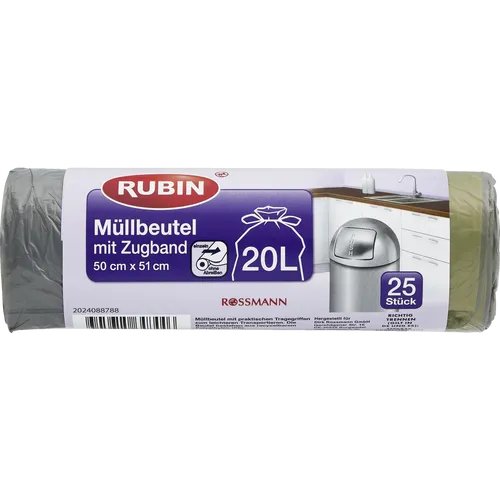 RUBIN Müllbeutel mit Zugband 20 l 4305615648446