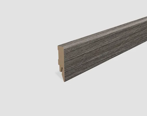 EGGER Sockelleiste Eiche dunkelgrau L550, L: 240 cm, H: 5.8 cm, 1-St., 2,40m, neues kubisches Profil, passend zu Fußboden Loja Eiche grau