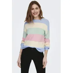 ONLY ONLATIA L/S STRIPE PULLOVER KNT NOOS - Modischer Longpullover - Stylischer Longpullover in Blau mit tiefen Schultern und weitem Schnitt für höchsten Tragekomfort. Ideal für lässige Looks in der kühleren Jahreszeit.