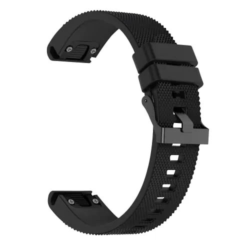 PHONILLICO Armband für Garmin Fenix 7S / Fenix 6S / Fenix 5S / Instinct 2S / Descent Mk2S/ D2 Delta S Silikon schwarz 20mm QuickFit