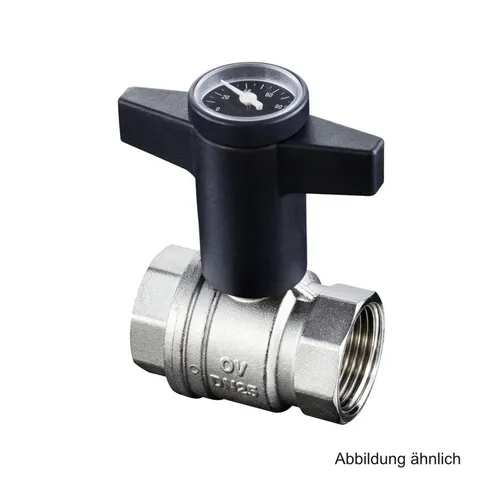 Oventrop Wasserrohr Oventrop Optibal Kugelhahn mit Thermometer, Knebelgriff, beids. IG 1