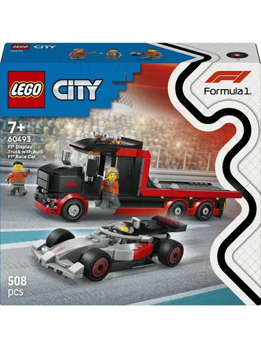 LEGO CITY: F1® Truck mit Audi F1® Rennwagen 60493 - Erlebe spannende Rennen mit diesem LEGO CITY Set! 508 Teile, ideal für Kinder ab 7 Jahren. Perfekt für kreative Bauprojekte und fantasievolles Spiel.