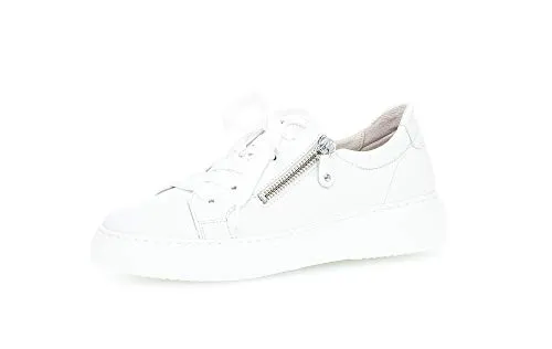 Gabor Damen Low Top Sneaker, Frauen Halbschuhe,lose Einlage,Best Fitting,schnürschuhe,schnürer,Halbschuhe,straßenschuhe,Weiss (Ice),37 EU / 4 UK