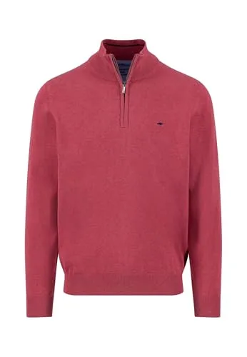 Troyer aus Baumwolle mit Reißverschluss und Stehkragen Berry / 4XL