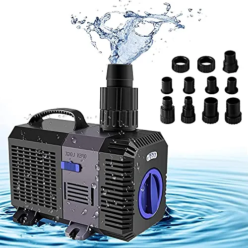 YAOBLUESEA Eco Teichpumpe Filterpumpe Bachlaufpumpe Filterpumpe 4500L/H 30W Energiespar Wasserpumpe Koiteich Bachlaufpumpe SunSun CTP-4800