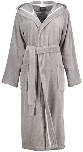 Cawö 832 Damen Bademantel mit Kapuze und Gürtel - Grau - Bademode für Damen, aus 100% Baumwolle, bietet eine bequeme Passform mit Kapuze und Gürtel für zusätzlichen Komfort.