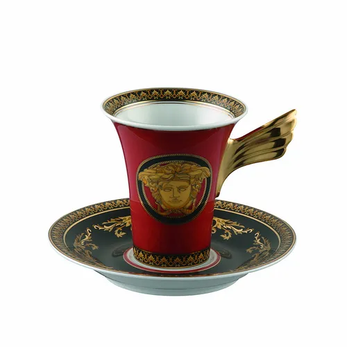 Rosenthal Versace Medusa Red Kaffeetasse 2-tlg. - Elegantes Design - Thermobehälter mit edlem Medusa-Muster, perfekt für stilvolle Kaffeepausen. Hochwertige Verarbeitung von Rosenthal, ideal für besondere Anlässe.