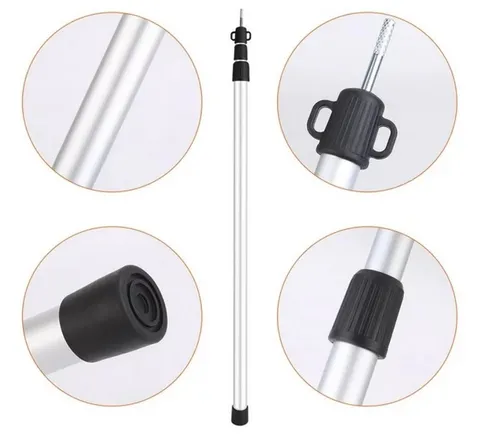 BAYLI Teleskopstiel Teleskopstange Sonnensegel, ausziehbare Stange von 90cm bis 230cm