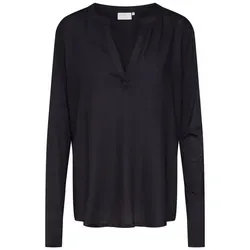 KAFFE Langarmbluse Calina (1-tlg) Drapiert/gerafft schwarz 42