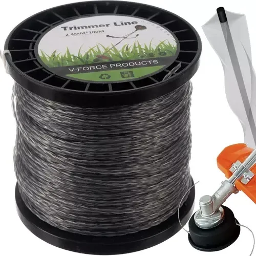 BIGSTREN Trimmerfaden Rasentrimmer Faden Mähfaden 2,4mm Ersatzfaden 100 Meter 21073