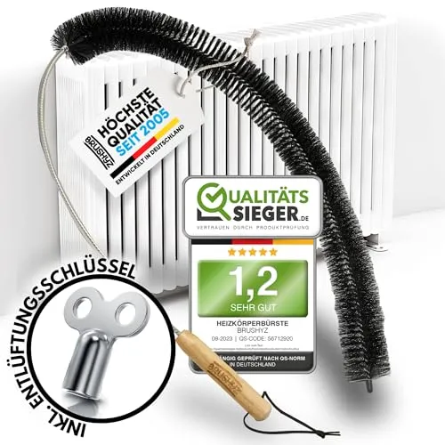Heizungsbürste [Note 1,2] Heizkörperbürste lang 80cm kratzfrei mit weichen Borsten I Heizkörper Reinigungsbürste für besseres Raumklima I Heizkörper reinigen mit Flexibler Heizungsreinigungsbürste