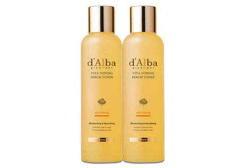 d'Alba Toner Weißtrüffel Toning Serum - 2-tlg. Hautpflege - 2-teiliges Set für die Gesichts- und Halspflege. Dieser Toner hydratisiert und pflegt die Haut, ideal nach der Reinigung. Für alle Hauttypen geeignet und einfach in die tägliche Routine integrierbar.