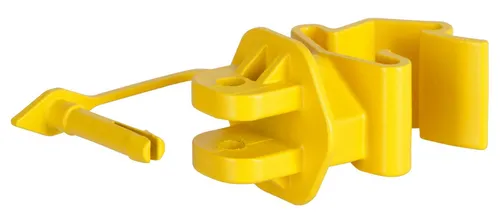 Kerbl Weidenzaun 100 Stück T-Post Pinlock Isolator Gelb - Praktische 100 Stück T-Post Pinlock-Isolatoren mit verbessertem Klipp-System für einfache Montage. Ideal für Draht, Litze und Seil bis 10 mm. Robustes Kunststoffmaterial für den Außeneinsatz.