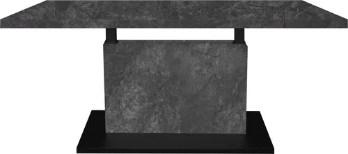 Höhenverstellbarer Couchtisch Else 3 - Grau in Keramikoptik - Moderner Wohnzimmertisch mit flexibler Liftfunktion und ausziehbaren Maßen. Pflegeleichte Oberflächen und robustes Design für vielseitigen Einsatz im Wohnzimmer.