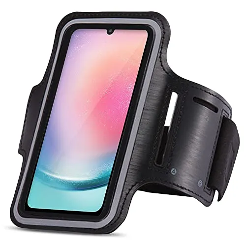 Sport Armband Armtasche mit Schlüsselfach kompatibel mit Samsung Galaxy A54 Sportarmband Jogging Laufarmband Handy Lauf Armband Fitnesstasche Schwarz