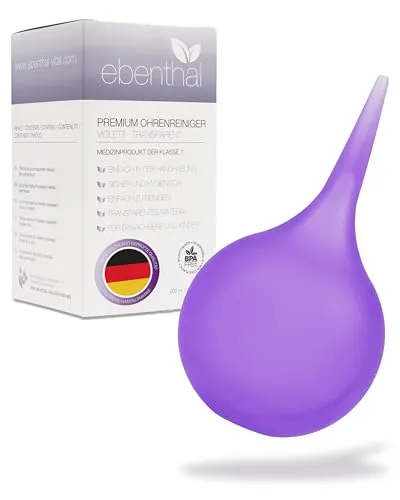 EBENTHAL-VITAL schonender Ohrenreiniger - sanfte Ohrenspülung - Ohrendusche BPA-frei - Ohrenspritze zur sicheren Ohr-Hygiene - 200 ml