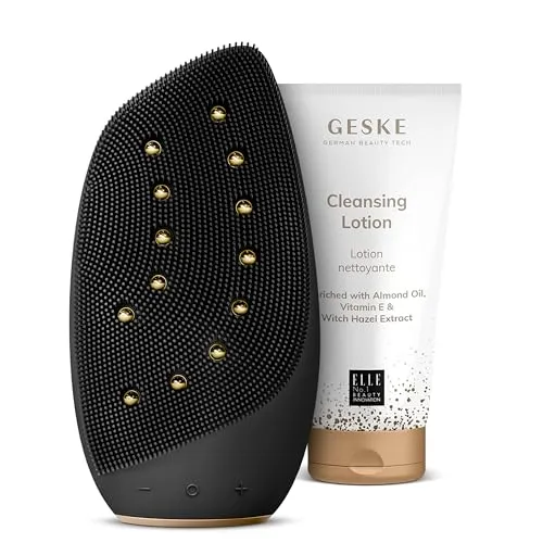 GESKE | SmartAppGuided™ Sonic Thermo Facial Brush & Face-Lifter | 8 in 1 + GESKE Cleansing Lotion | Set mit passender Kosmetik-Zugabe | Beauty-Bundle