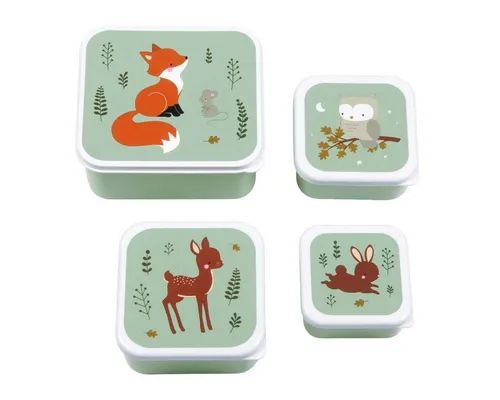 A Little Lovely Company Lunchbox Brotdosen Waldfreunde 4er Set