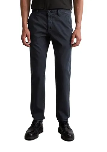 Chinohose MARC O'POLO aus Bio-Baumwoll-Mix, Herren, Gr. 34 - Herren-Stoffhose in dark navy, gefertigt aus elastischem Bio-Baumwoll-Dobby für einen soften Griff. Ideal für modische Looks, ob casual oder elegant.