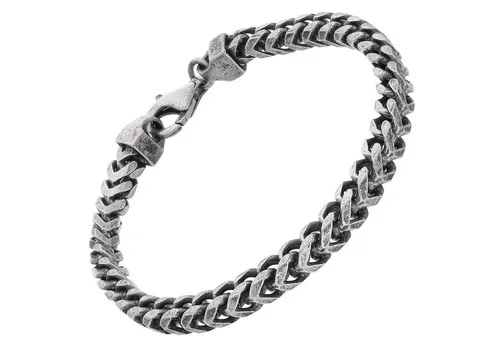 trendor Gliederarmband Herren-925 Silber Oxydiert Fuchsschwanzkette 5,1 mm