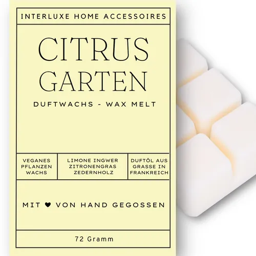Interluxe Duftmelt Citrus Garten Duftwachs Raumduft Duft Beduftung Wax Melt