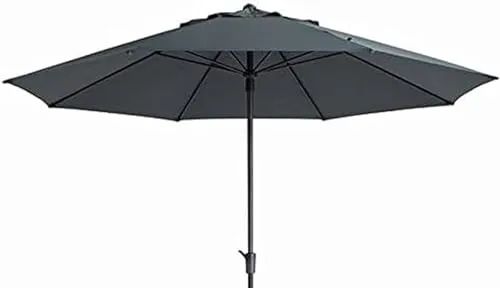 Madison SUMATRA Sonnenschirm 400cm grau mit Kurbel - Wetterfester Aluminium-Sonnenschirm mit 400cm Durchmesser, ideal für den Garten. Der leichte Kurbelmechanismus sorgt für müheloses Öffnen und Schließen. Hochwertiger, abnehmbarer Bezug aus Polyester mit UV-Schutz 40+.