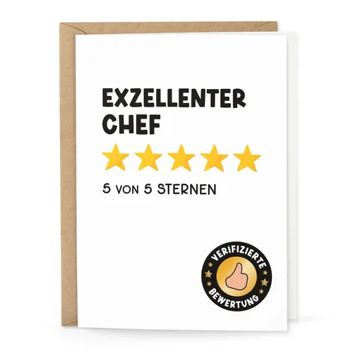 Karte Exzellenter Chef mit Umschlag Geschenk Geburtstag Postkarte bester Boss