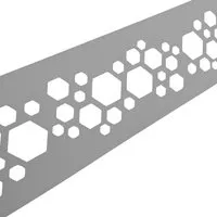 zaunzu Sichtschutz PREMIUM Dekor Hexagon Einzelstreifen Lichtgrau 2,55m