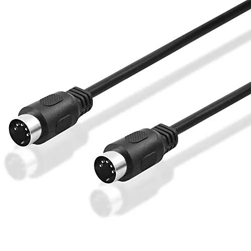 Produktbild BestPlug 1,5 Meter Audio Stereo Kabel, 5pol MIDI Stecker auf 5pol MIDI Stecker, Schwarz