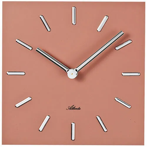 Atlanta Wanduhr 4510/1 - 20 cm x 20 cm - Elegante analoge Wanduhr in Rosé-Gold, ideal für Wohnaccessoires. Stilvolles Design und präziser Quarz-Antrieb sorgen für zeitlose Schönheit und Zuverlässigkeit.