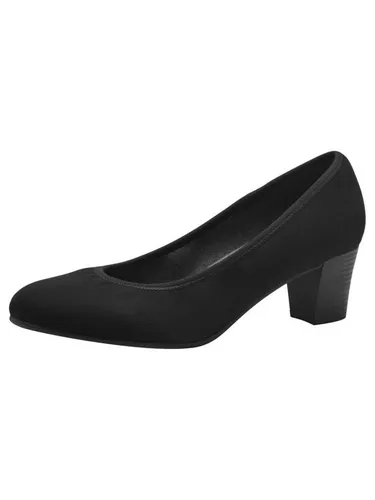 Jana Damen Pumps Vegan mit Blockabsatz, Schwarz, 37 EU - Damen-Pumps mit WIDE FIT für mehr Raum und optimaler Passform für breite Füße. Hergestellt aus 100 % veganen Materialien, ideal für schicke Anlässe und hohen Komfort.
