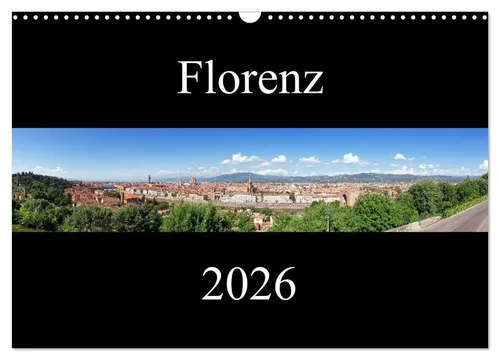Markus Gann | Florenz Wandkalender 2026 DIN A3 quer - Entdecken Sie die Schönheit von Florenz mit diesem hochwertigen Monatskalender. Ideal für Kunstliebhaber und Reisende, bringt er Ihnen jeden Monat neue Impressionen dieser faszinierenden Stadt.