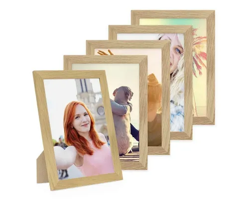 PHOTOLINI Bilderrahmen 5er Set breite Rahmen, extra Zubehör, (3er Set), im modernen Stil für Ihre stilvolle Wanddekoration