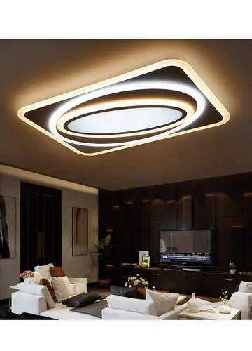 Euroton LED Deckenleuchte LED Deckenleuchte Deckenlampe 80*65*9 Fernbedienung dimmbar, LED fest integriert, kalt-warm 7000k-3000k stufenlos einstellbar, Mit Fernbedienung steuerber