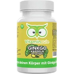 Ginkgo Biloba Kapseln - hochdosiert 120 mg 50:1 Extrakt (entspricht 6.000 mg Ginkgopulver) - bioaktiv - Produktion in Deutschland - Vitamineule®