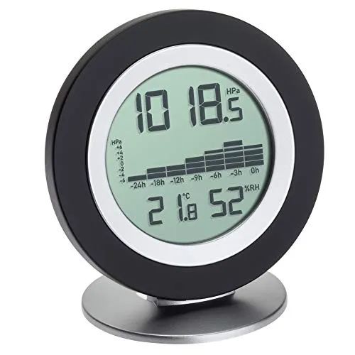 TFA Dostmann WeatherHub Cosy BARO Wetterstation - Wetterstation mit digitalem Barometer, Thermo- und Hygrometer. Grafische Anzeige des Luftdruckverlaufs der letzten 24 Stunden für präzise Wettervorhersagen. Koppelbar mit WeatherHub für erweiterte Funktionen.