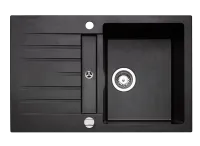 Naber Set Einbauspüle Corto 780 granit nero mit Armatur Drive 1S - Sanitäranlagen & Zubehör: Reversible Einbauspüle aus hochwertigem Granit mit kleiner Abtropffläche und schwenkbarem Auslauf für maximalen Komfort in der Küche.