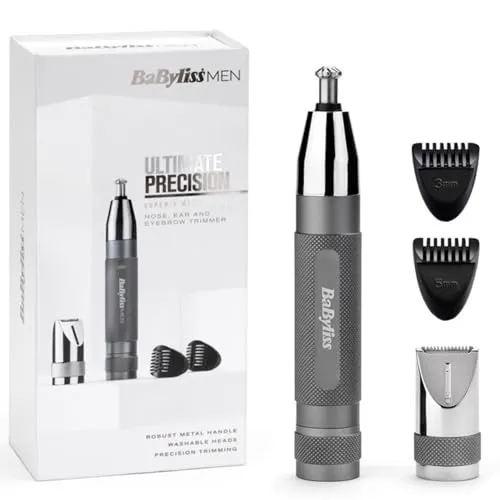 Super-X Metal Präzisions-Detail-Trimmer 3-in1 - Nasenhaartrimmer, vielseitig einsetzbar für Nase, Ohren und Augenbrauen mit präziser Schneidetechnologie für ein perfektes Ergebnis.