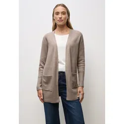 Cardigan STREET ONE Damen, Gr. 42, sandstone mocha meliert - Strickjacke für Damen, soft und weich, ideal für gemütliche Layering-Looks mit aufgesetzten Taschen. Perfekt für entspannte Tage.