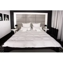 Mayaadi Home Baumwollbettdecke HS53 200x220 cm - Kassettendecke 200x220 cm, ideal für mittleres Wärmebedürfnis. Weich und kuschelig mit 15% Daunen und 85% Federn, perfekt für Winter und Übergangszeit.