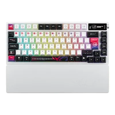 ASUS ROG Azoth X 75% Wireless Gaming-Tastatur - 75% Gaming-Tastatur mit Hot-Swap-Funktion, vollfarbigem OLED-Touchscreen und tri-mode Verbindung für ultimatives Gaming-Erlebnis.